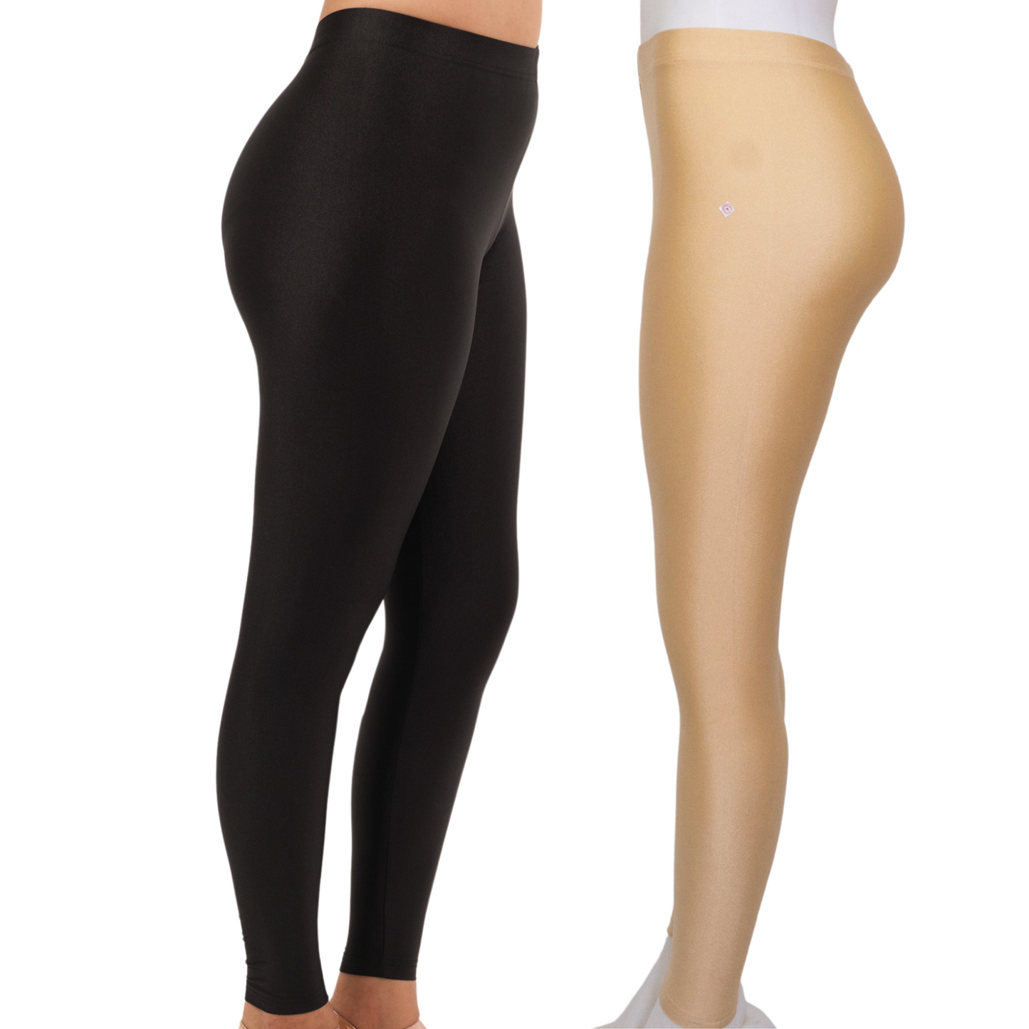 Shimmer Leggings 2-Pack: Black & Golden