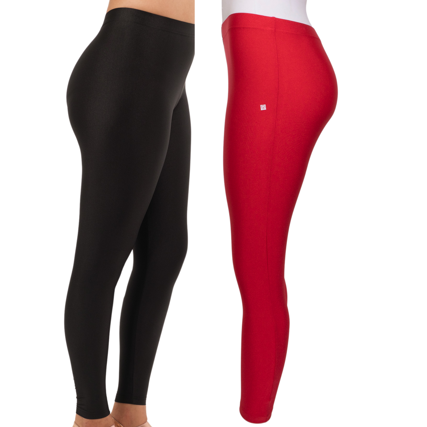 Shimmer Leggings 2-Pack: Black & Red