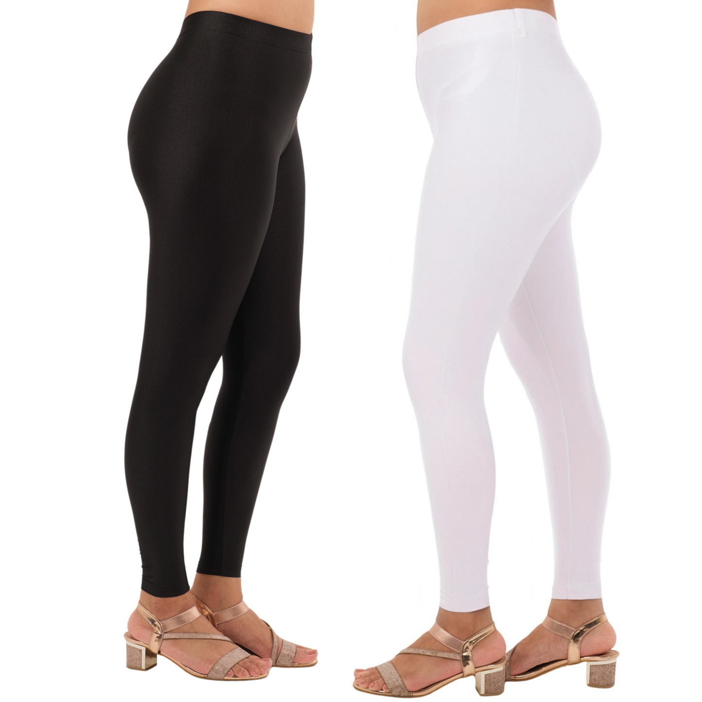 Shimmer Leggings 2-Pack: Black & White