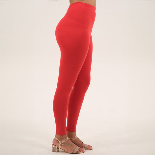 Ankle Length Leggings | Coral Red