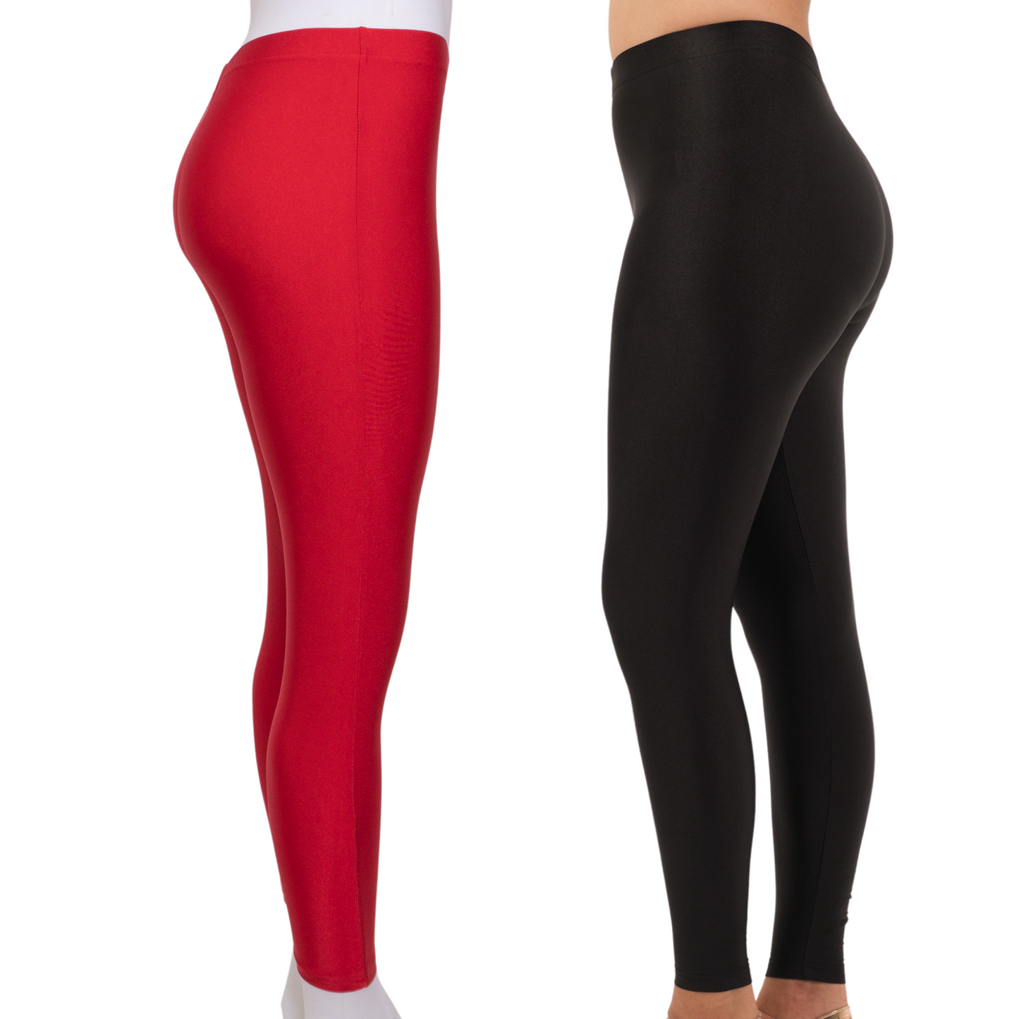 Shimmer Leggings 2-Pack: Black & Red