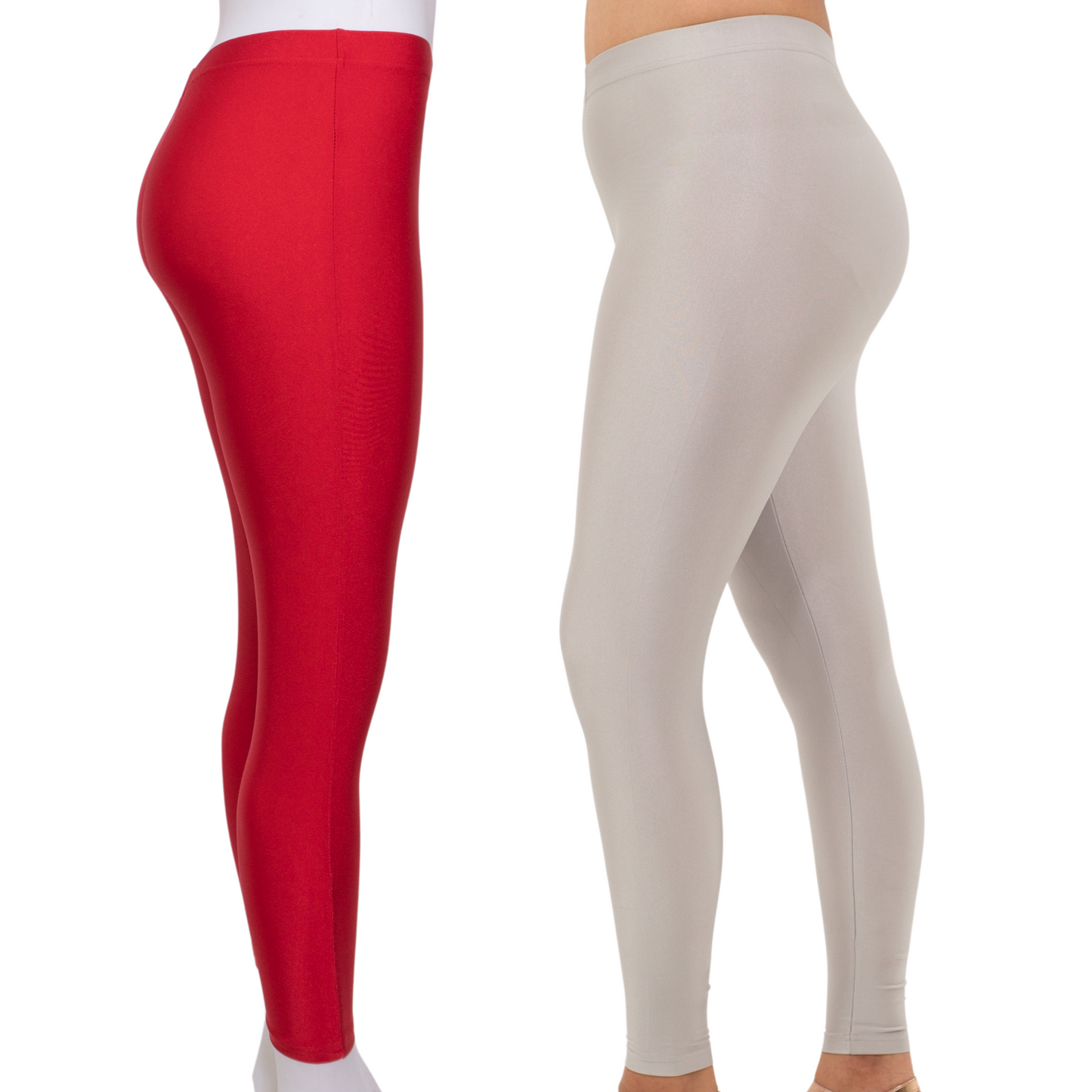 Shimmer Leggings 2-Pack: Silver & Red