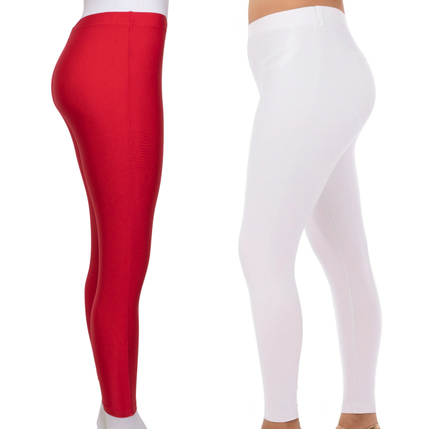 Shimmer Leggings 2-Pack: White & Red