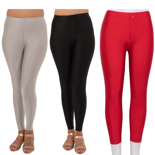 Shimmer Leggings 3-Pack: Silver,Black & Red