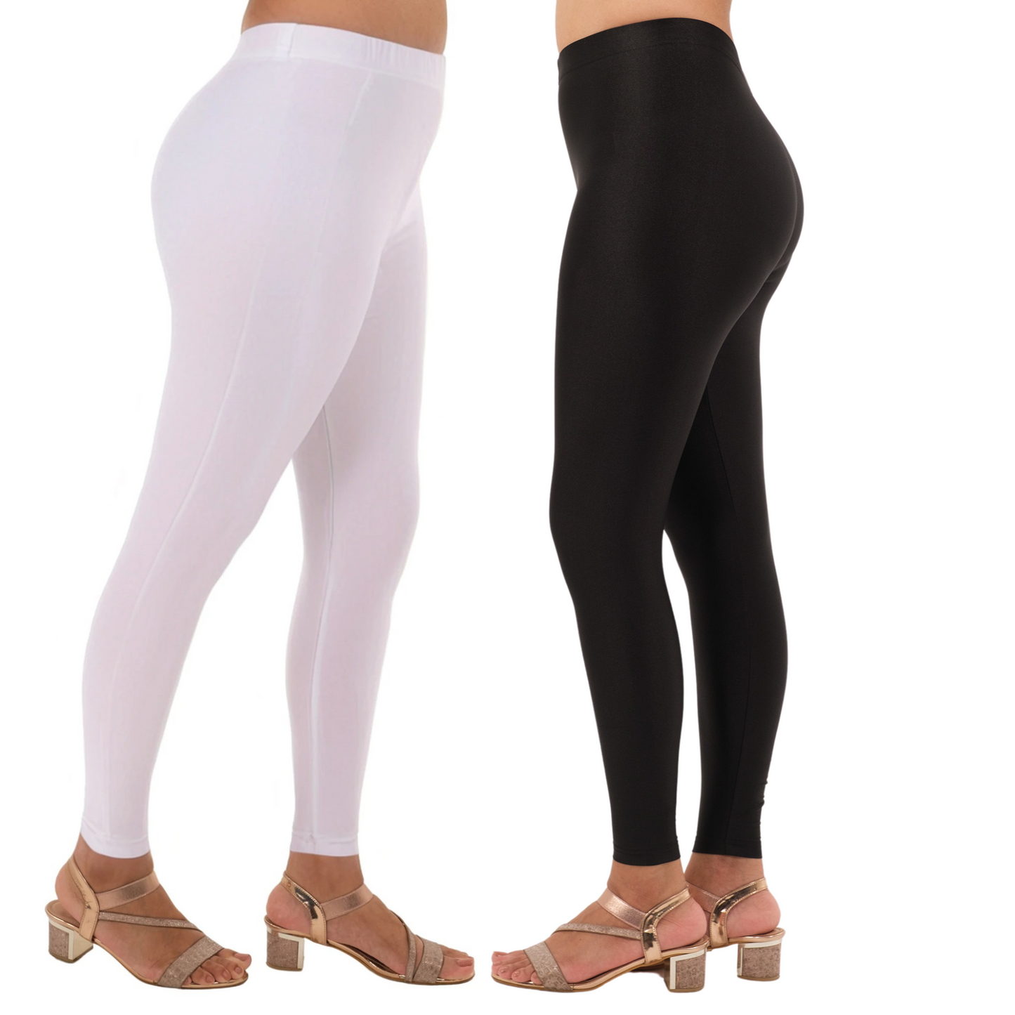 Shimmer Leggings 2-Pack: Black & White