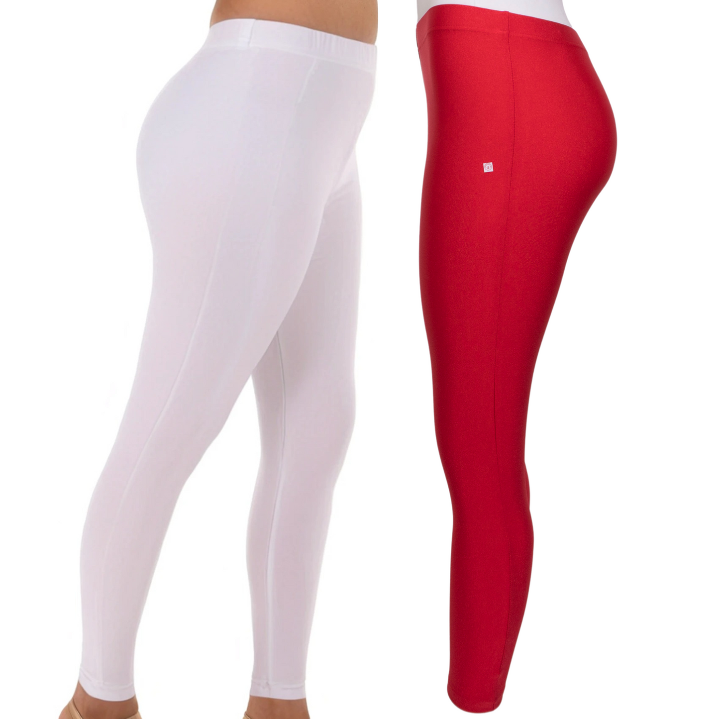 Shimmer Leggings 2-Pack: White & Red