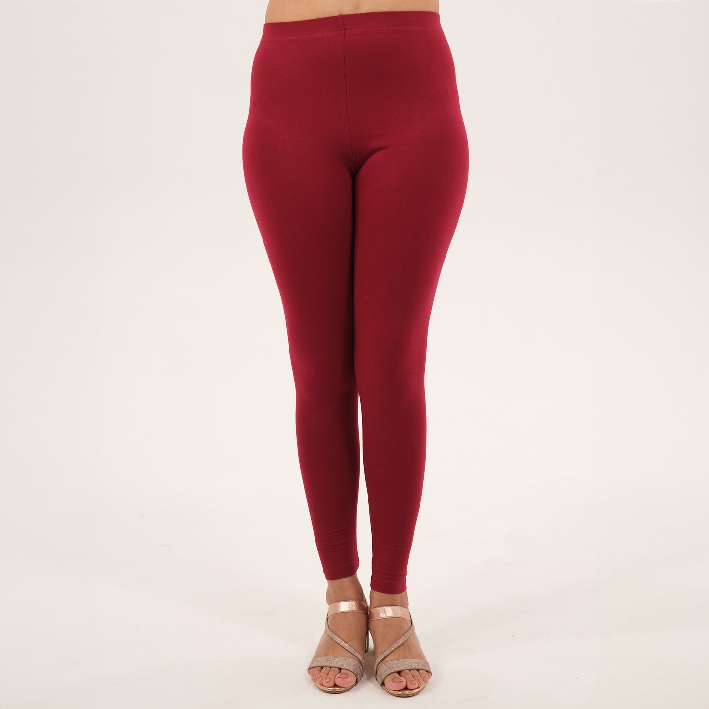 Ankle Length Leggings | Burgundy