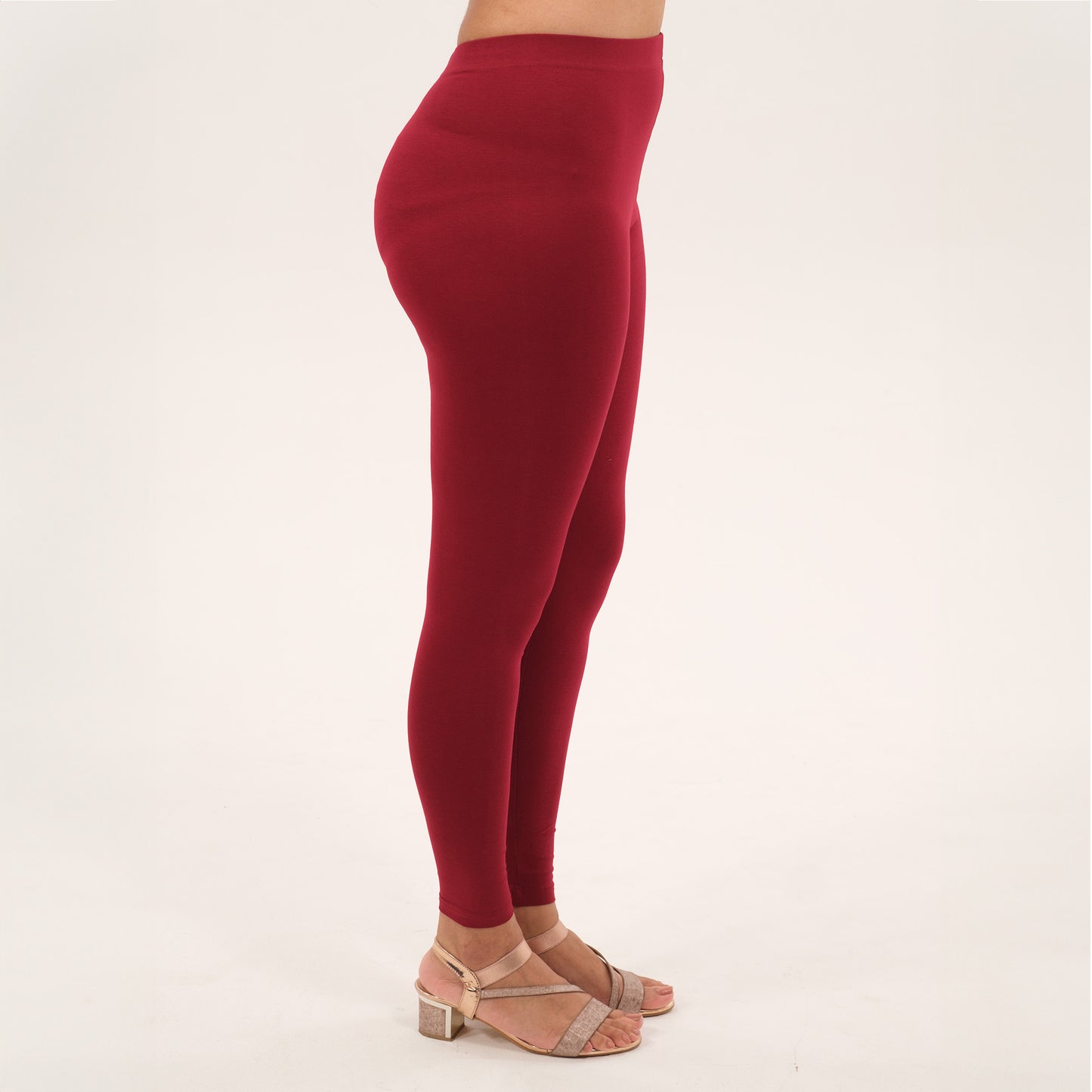 Ankle Length Leggings | Burgundy