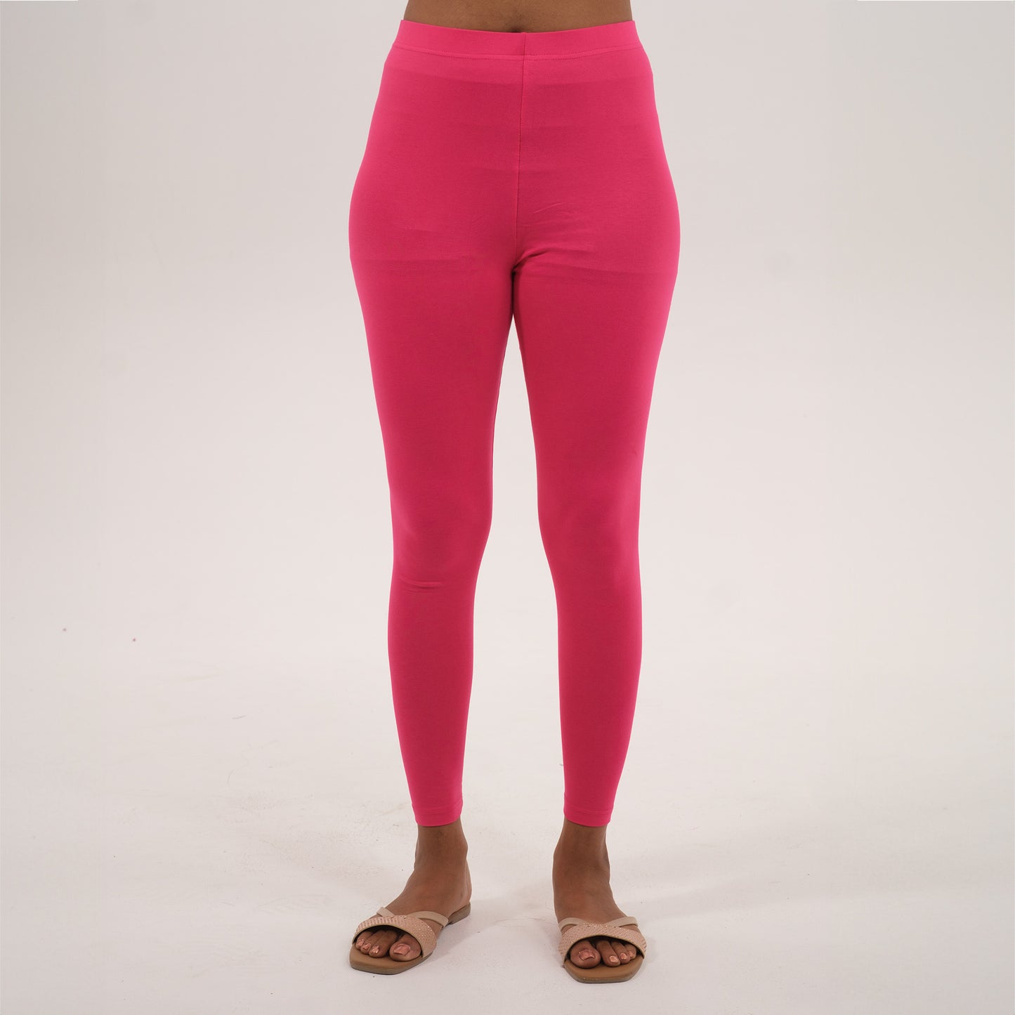 Ankle Length Leggings | Neon Pink