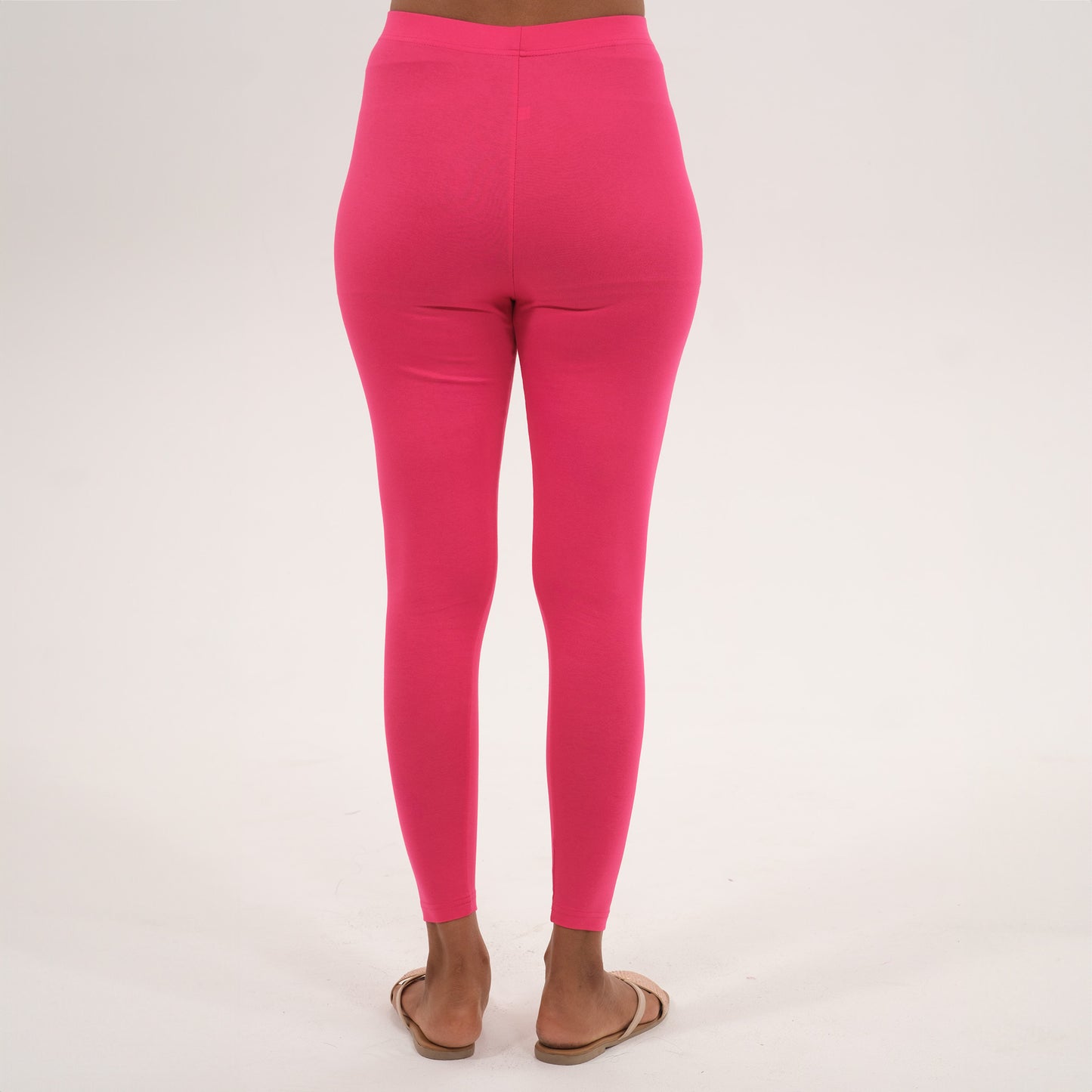 Ankle Length Leggings | Neon Pink