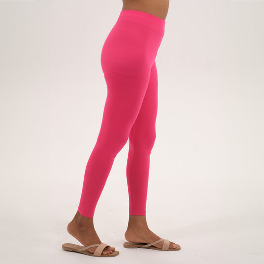 Ankle Length Leggings | Neon Pink