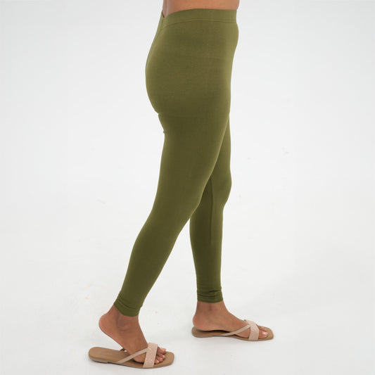 Ankle Length Leggings | Olive Green